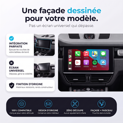 Autoradio CarPlay & Android Auto Peugeot 307 (2002-2013) – TYPE B – Une façade dessinée pour votre modèle