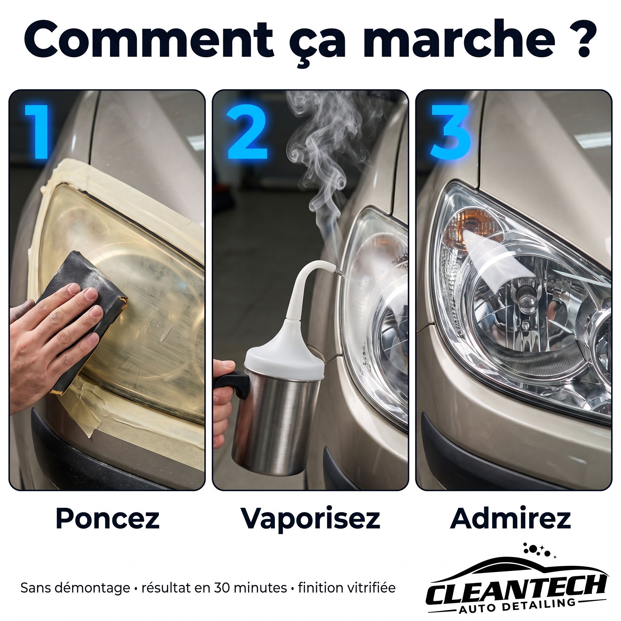 Comment ça marche – poncez, vaporisez, admirez