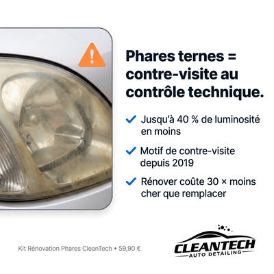 Phares ternes = contre-visite au contrôle technique