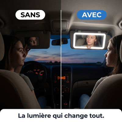 Sans / avec – le visage enfin éclairé dans le miroir de courtoisie