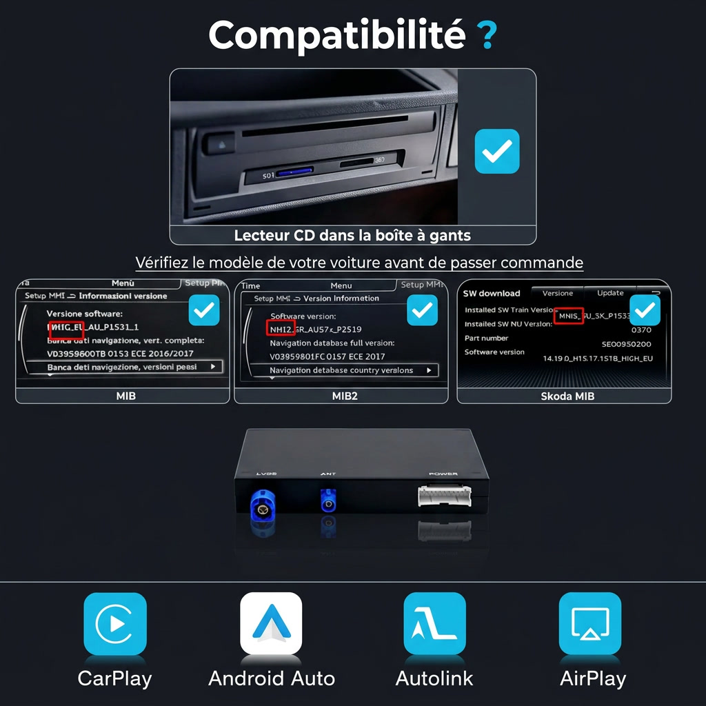 Boîtier CarPlay sans fil Volkswagen Polo MIB (2014-2020)