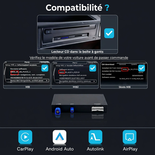 Boîtier CarPlay sans fil Volkswagen Polo MIB (2014-2020)