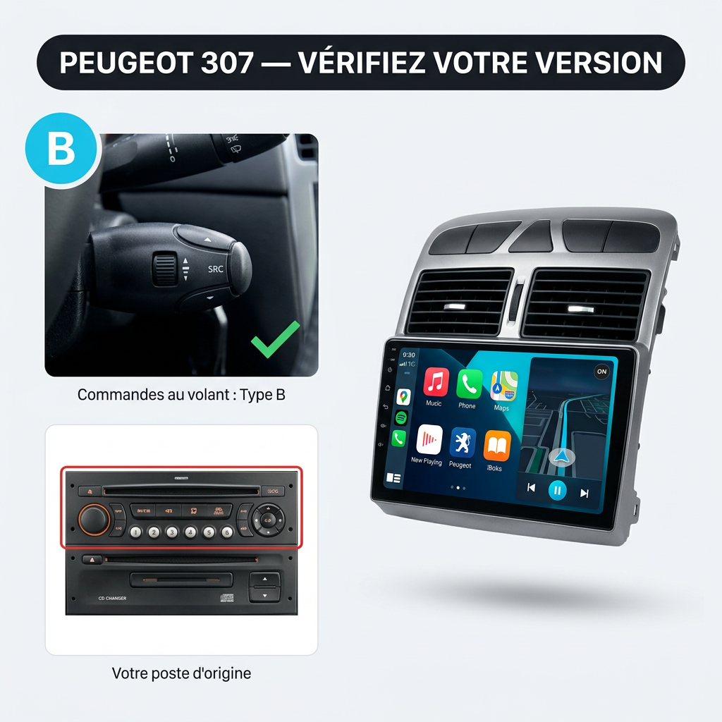 CarPlay Peugeot 307 (2002-2013) – TYPE B