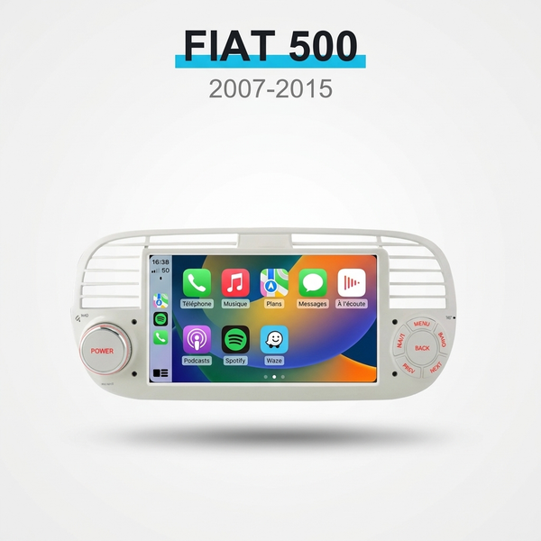 CARPLAY - FIAT 500 (2007-2015) BLANC
